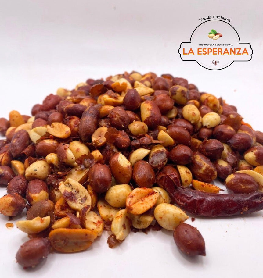 Cacahuate al mojo de ajo con chile